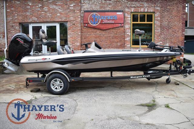 2025 Ranger Z185 boat on trailer at Thayer's Marine dealership.