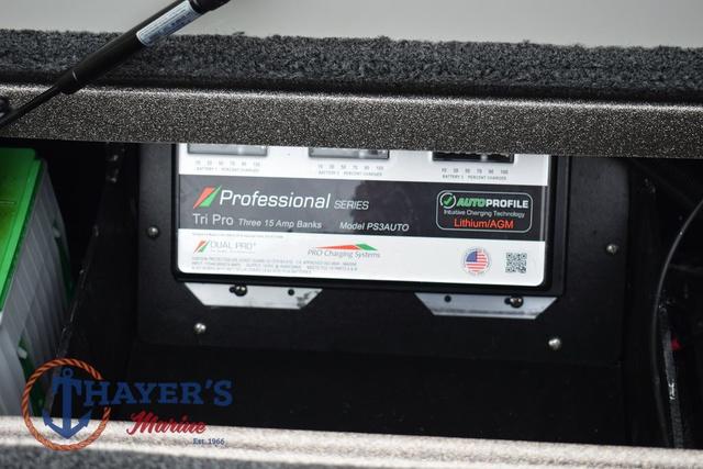 Battery charger in a 2025 Ranger Z185 boat, featuring Professional Series Tri Pro model PS3AUTO.