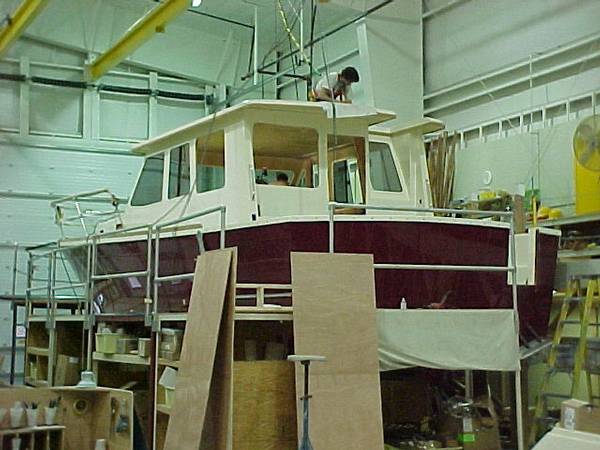 At Sabre Yachts, our stock boat under construction