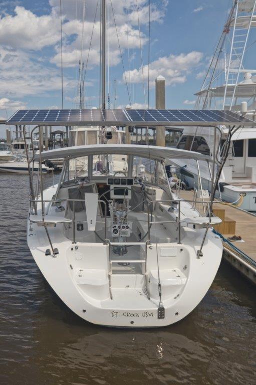 Sugar scoop transom and solar panels