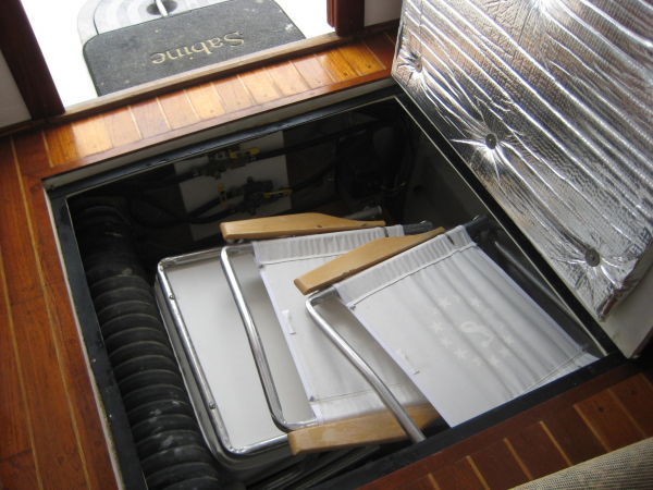 Storage aft of the engine