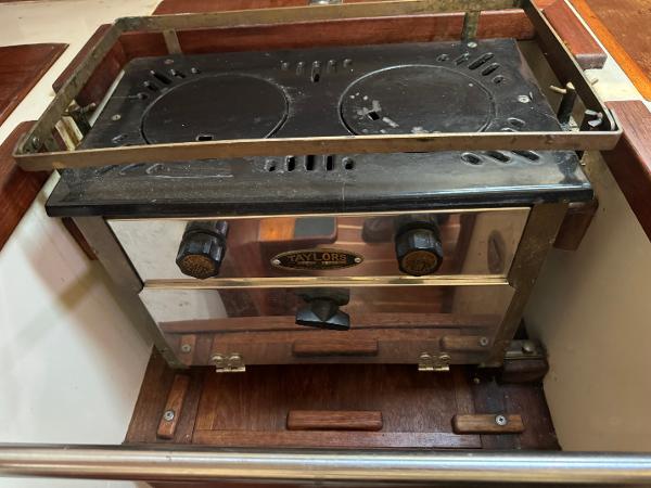 Taylors stove on 1990 Contessa 32 sailboat.