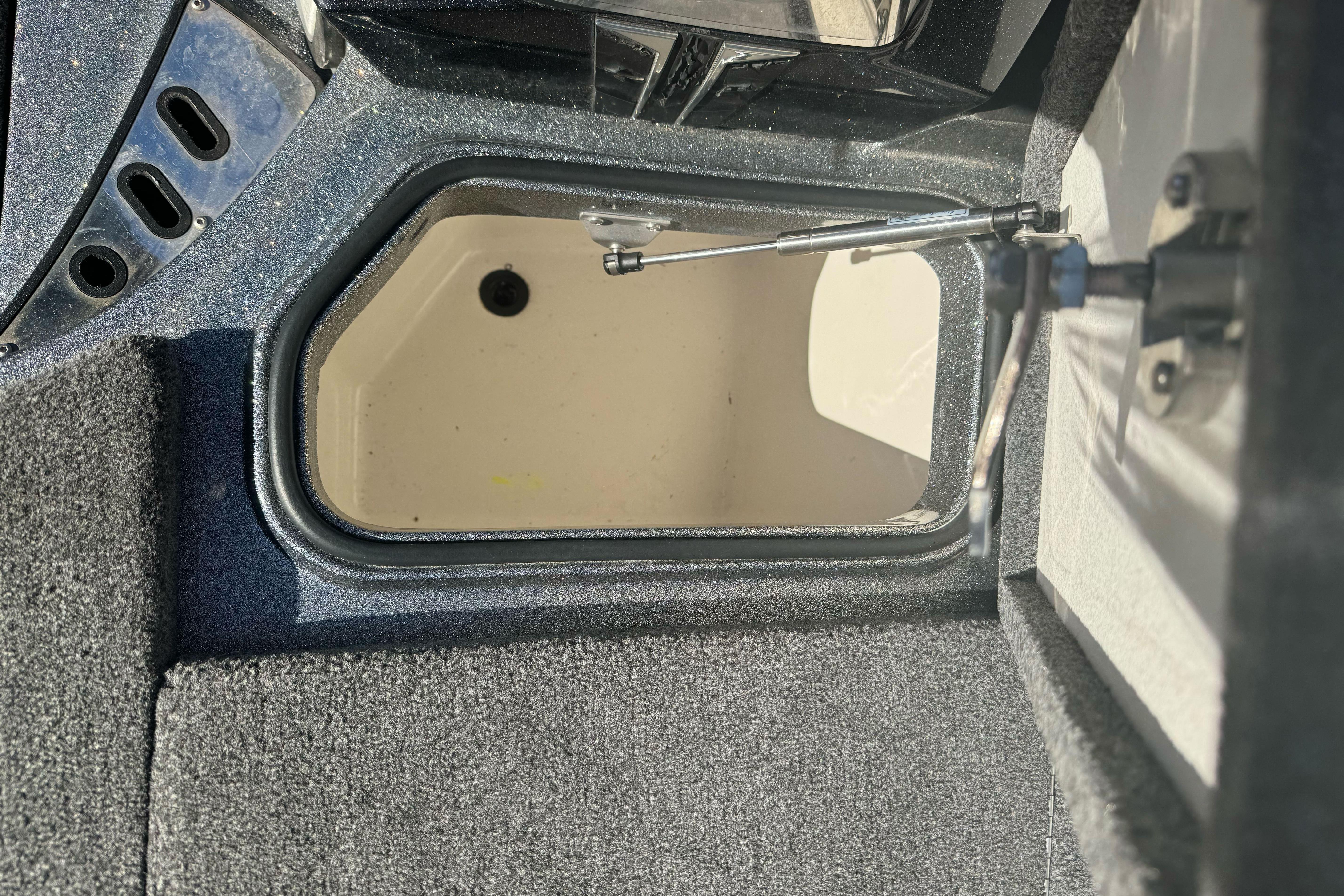 2020 Ranger Z521C Ranger Cup Equipped boat storage compartment with open lid.