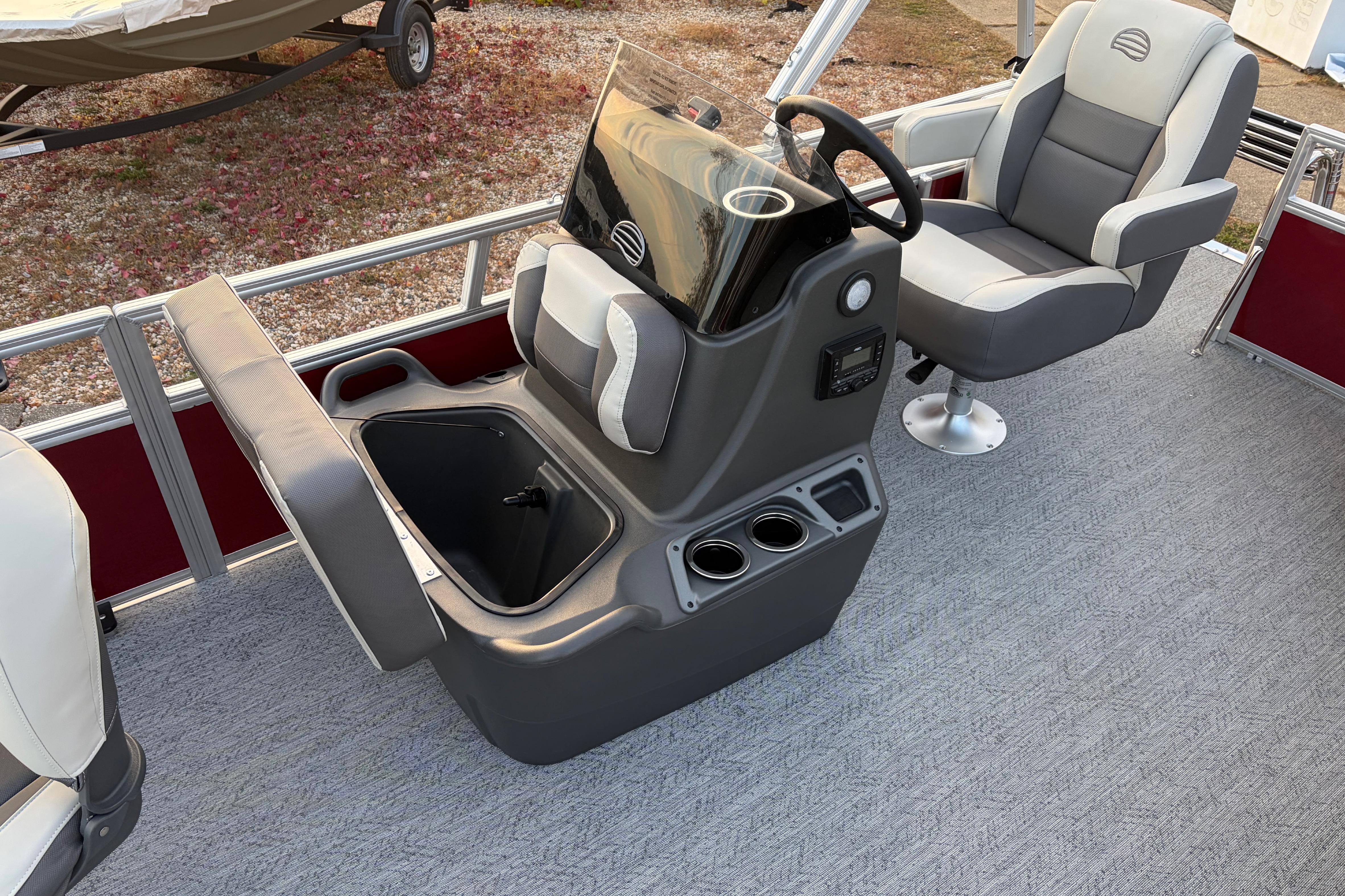 2026 Sun Tracker Bass Buggy 16 XL Select interior with seating and console.