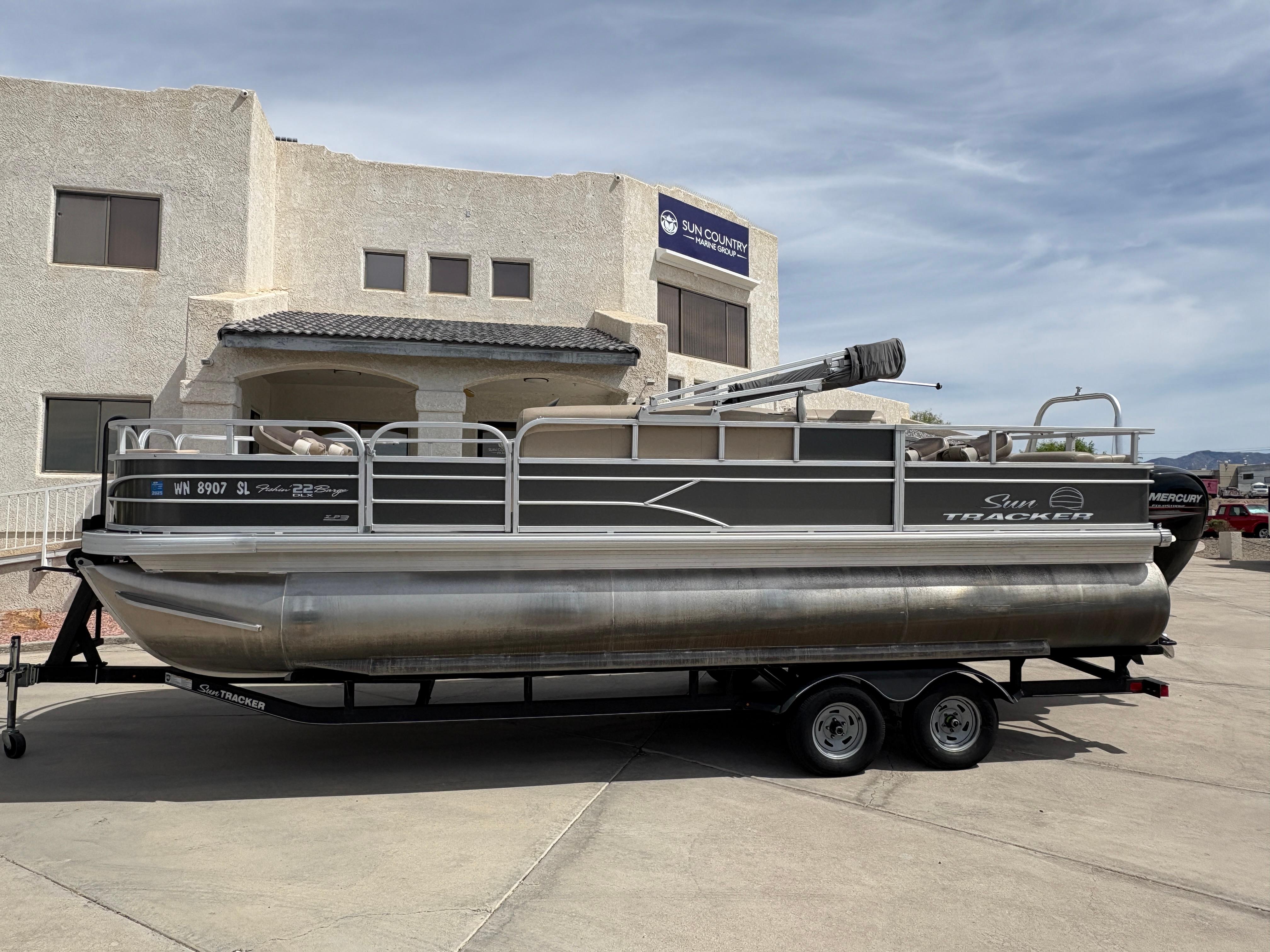 2017 Sun Tracker Fishin' Barge 22 DLX #TRW4842 inventory image at Sun Country Marine Group, Lake Havasu City, AZ 2017 Sun Tracker Fishin' Barge 22 DLX #TRW4842 inventory image at Sun Country Marine Group, Lake Havasu City, AZ