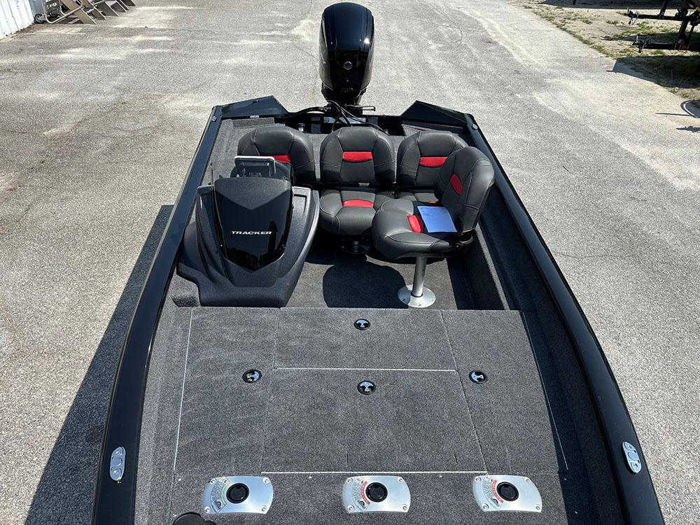2025 Tracker Pro Team 175 Crappie Edition boat with seating and fishing deck.