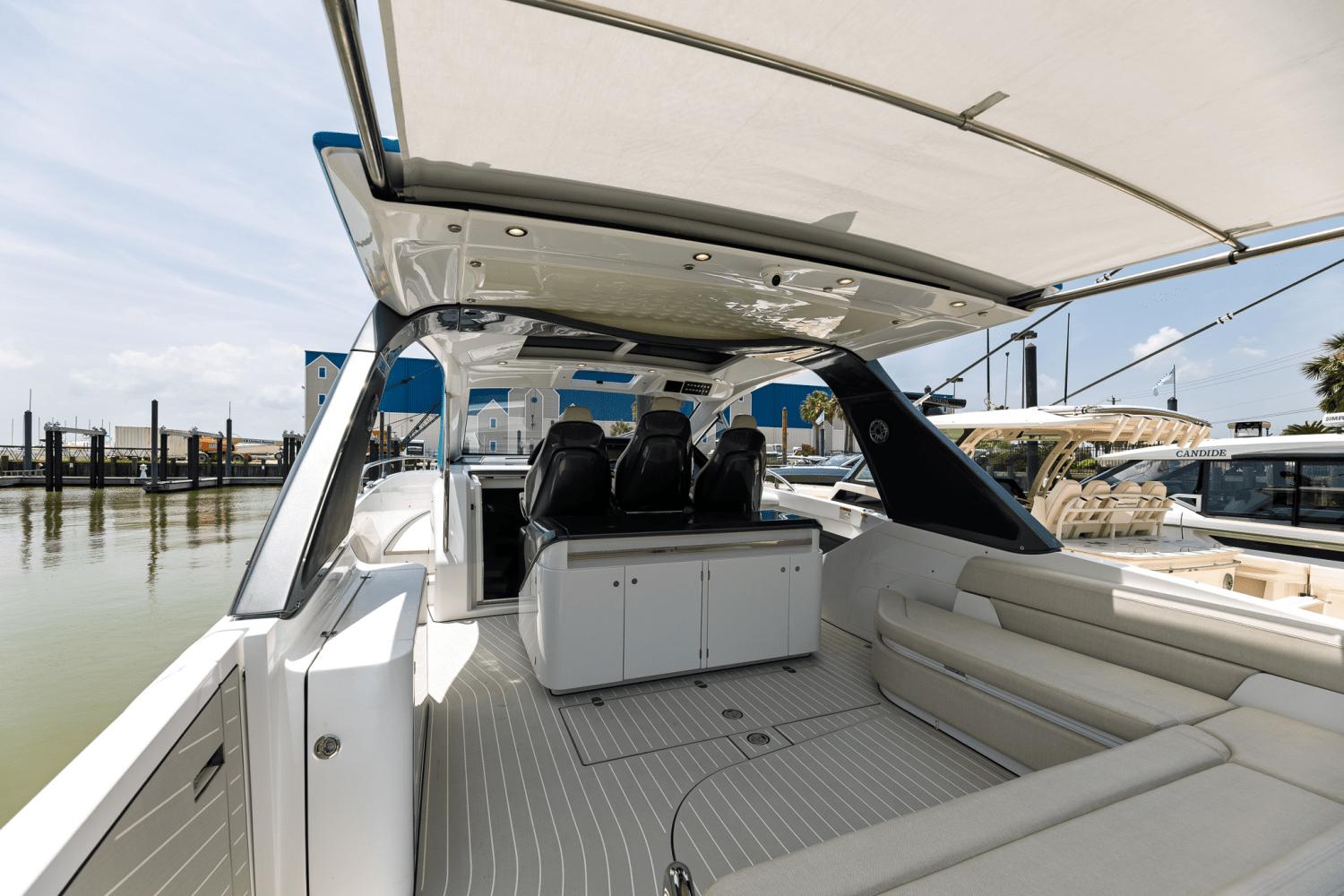 Azimut-AZ42 VERVE 2023-Shee-naughty TX-US-2023 Azimut AZ42 VERVE luxury yacht interior with sleek seating and modern design.-9104707 | Thumbnail