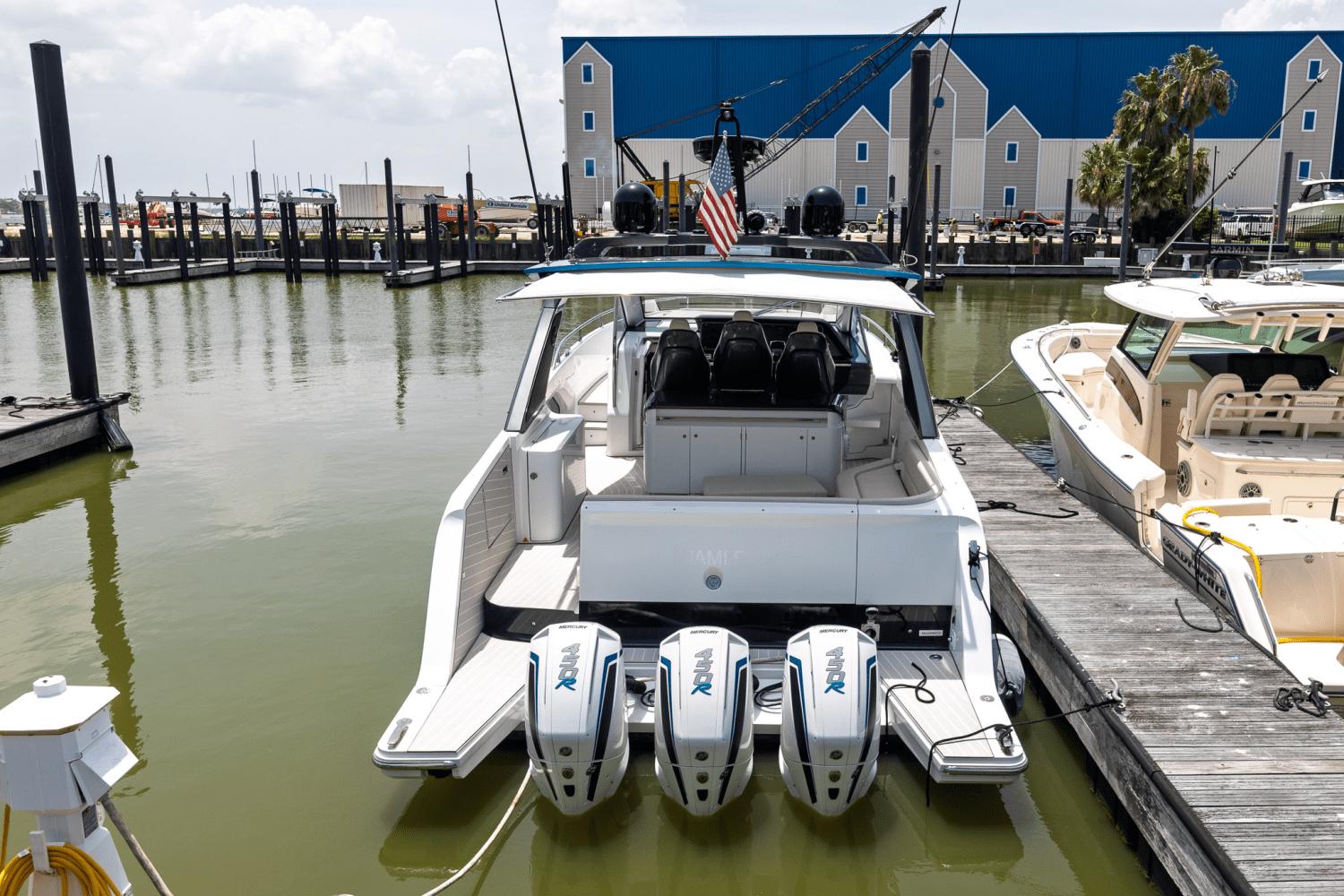 Azimut-AZ42 VERVE 2023-Shee-naughty TX-US-Azimut AZ42 VERVE 2023 luxury yacht docked with triple outboard engines.-9104707 | Thumbnail