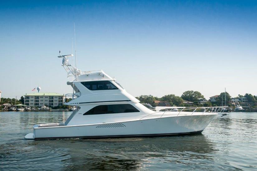 2002 Viking 61 Enclosed Bridge  KIKI  STBD Profile