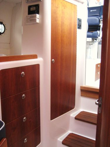 Cabin Drawers & Hanging Locker to Starboard