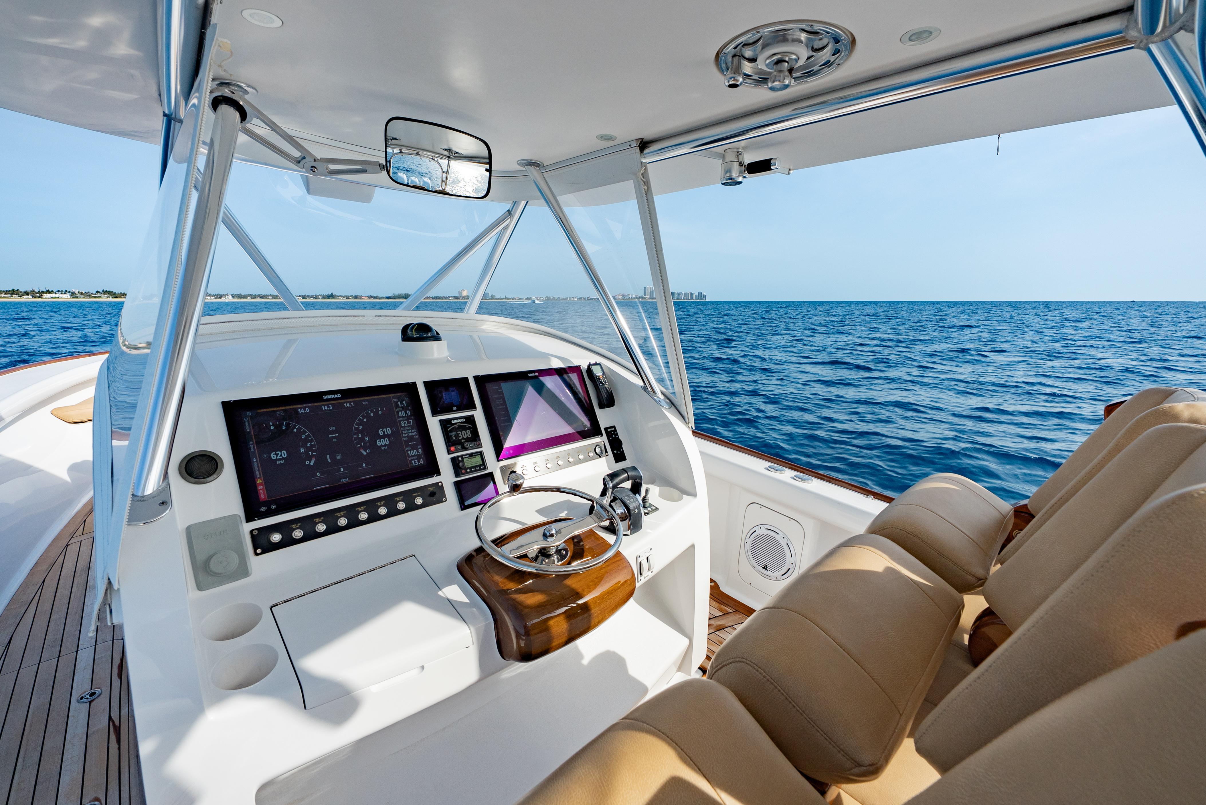 Winter Custom Yachts-37 Custom Carolina 2018-OFF COURSE (Name Reserved) FL-US-2018 Winter Custom Yachts 37 Custom Carolina helm with ocean view, featuring modern navigation equipment.-9832172 | Thumbnail