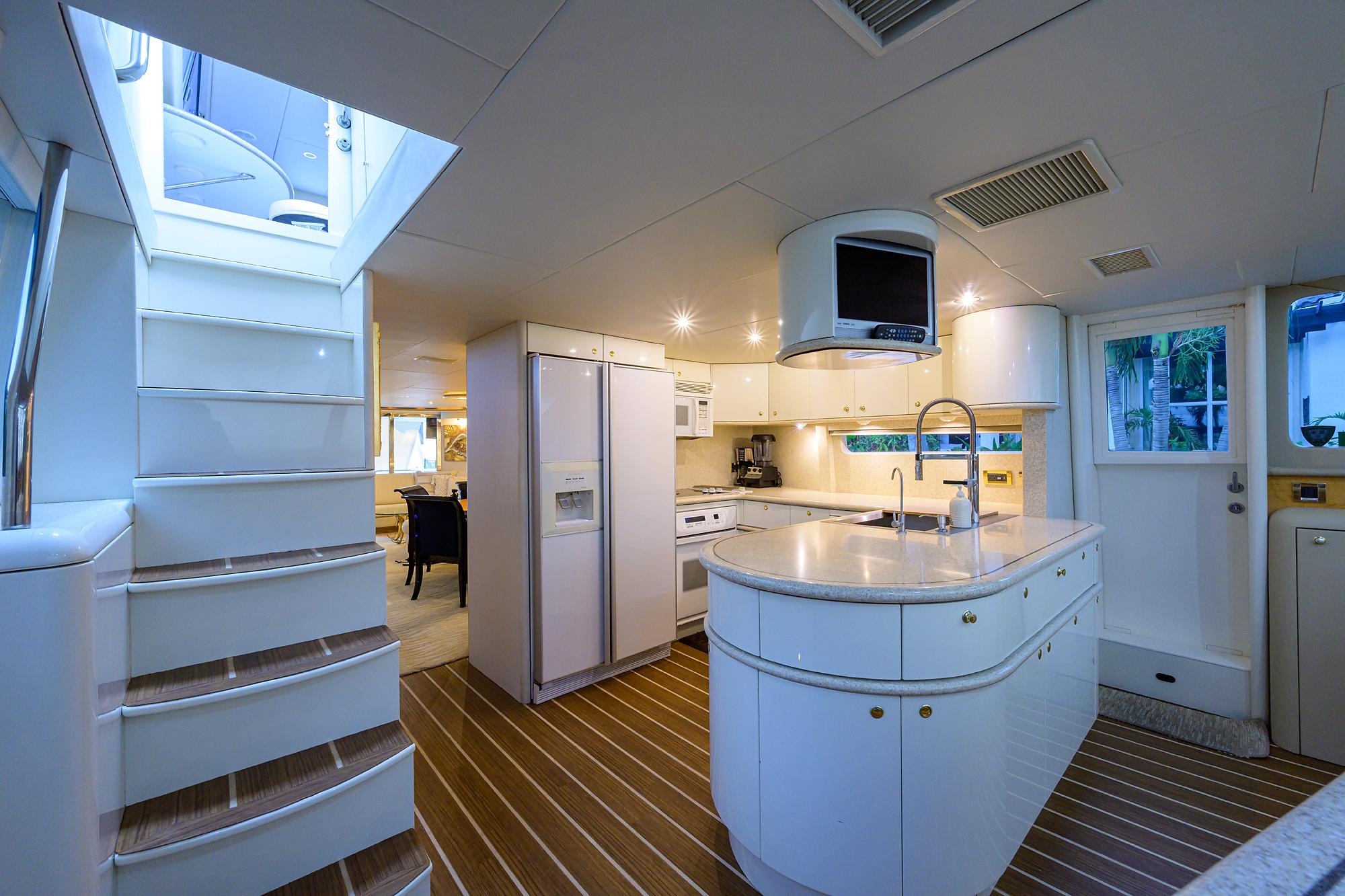 1998 Lazzara 80 - Galley & Staircase to Flybridge