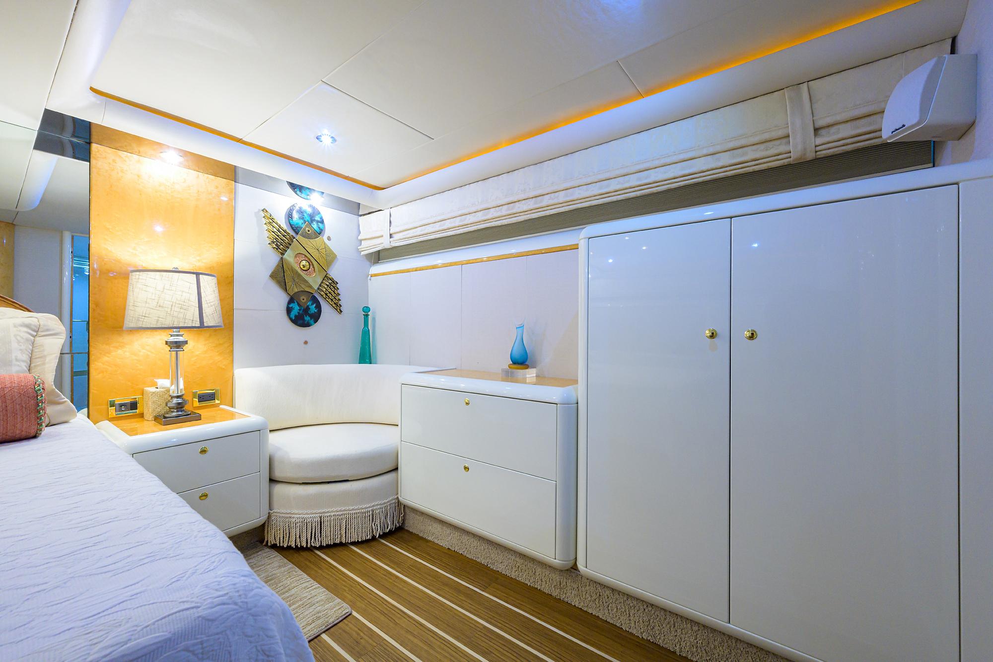 1998 Lazzara 80  - Master Stateroom Storage