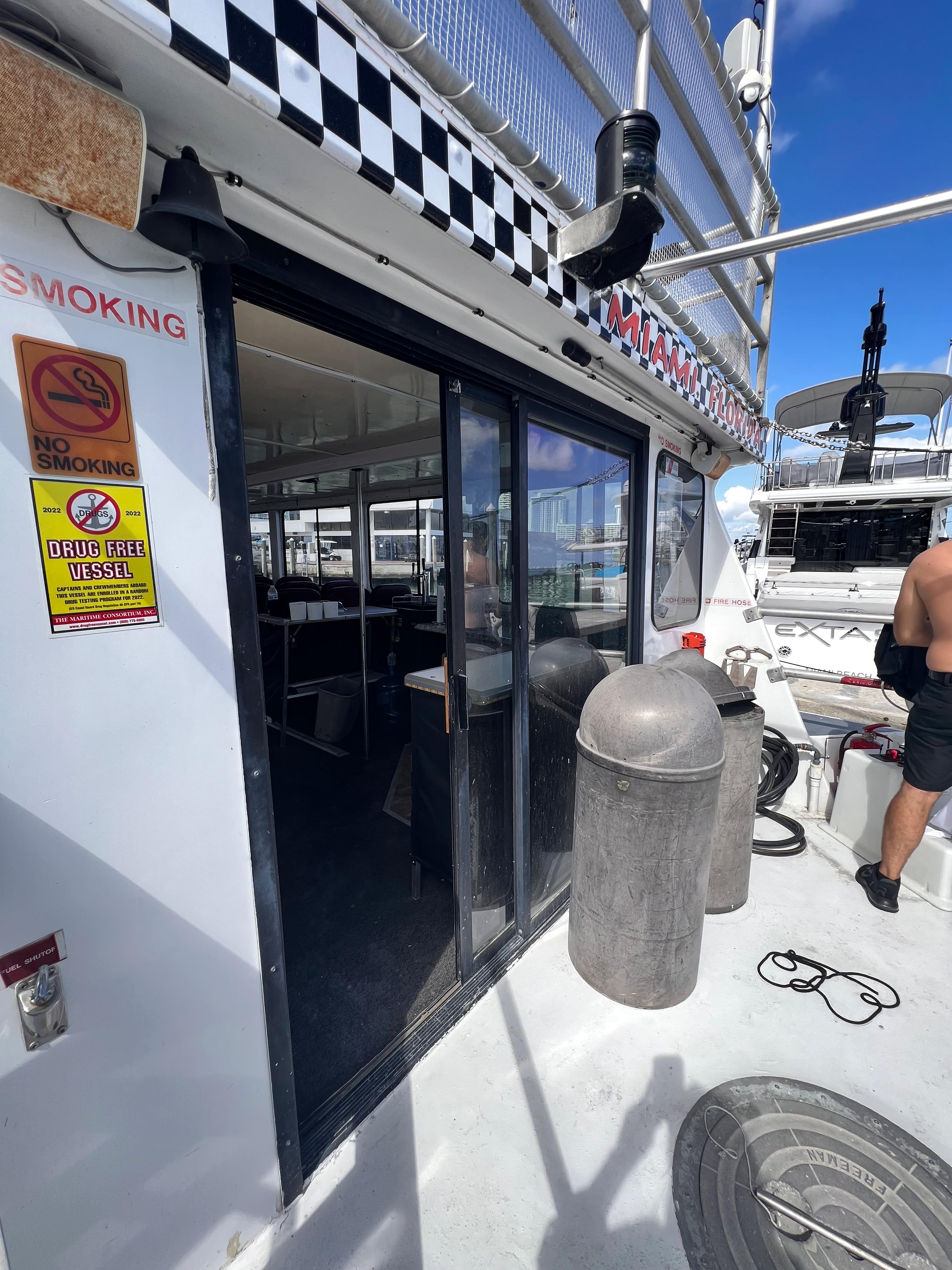 Custom-58 Tour Vessel 1990-CANYON ODYSSEY FL-US-1990 Custom 58 Tour Vessel with no smoking and drug-free signs on deck.-8685116 | Thumbnail