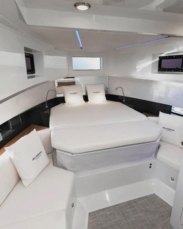 De Antonio Yachts-D36 OPEN 2024 -FL-US-2024 De Antonio Yachts D36 OPEN cabin interior with modern design and comfortable bedding.-9090089 | Thumbnail