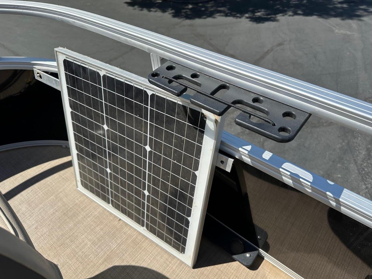 Solar panel on 2022 Sun Tracker Bass Buggy 16 XL Select boat.