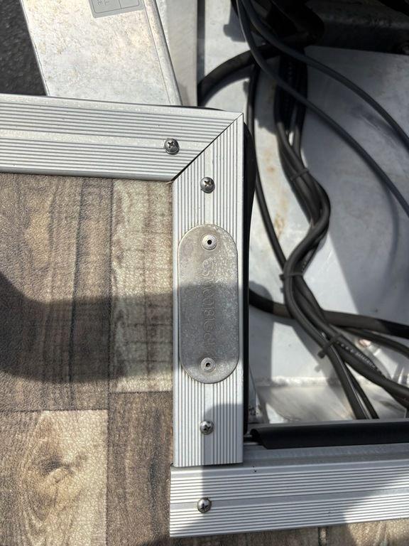 Close-up of a 2017 Crest Classic 250L USD CP3 boat's metal frame and wiring.