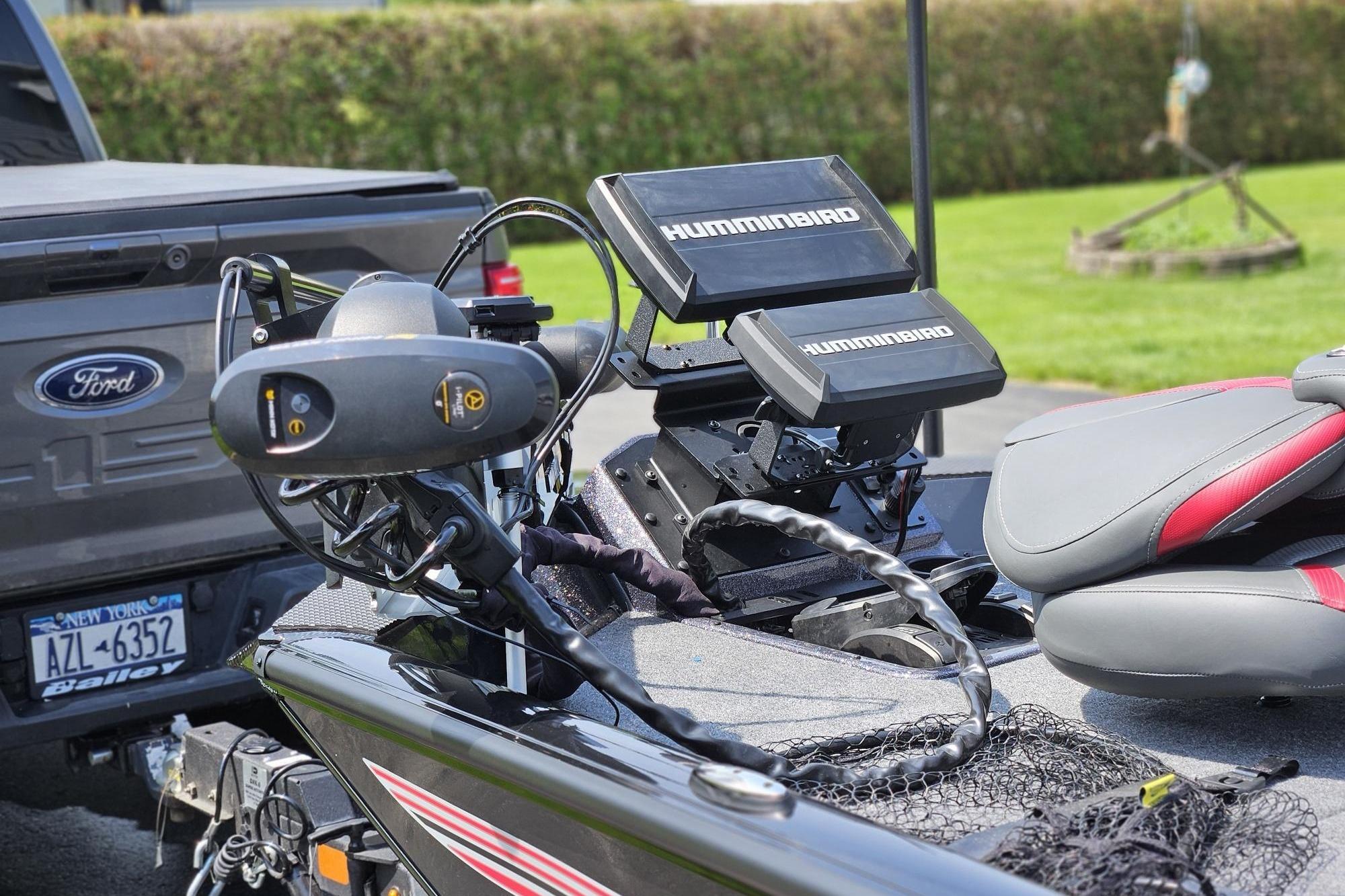 2022 Ranger RT198P Fishing Package with Humminbird electronics and Ford truck in background.