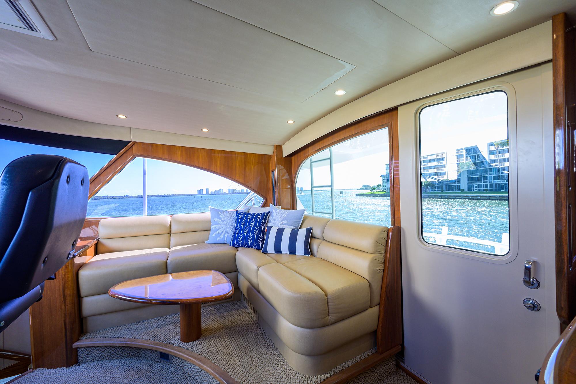 Viking 62 Chelsea - Enclosed Bridge Seating Area with Table