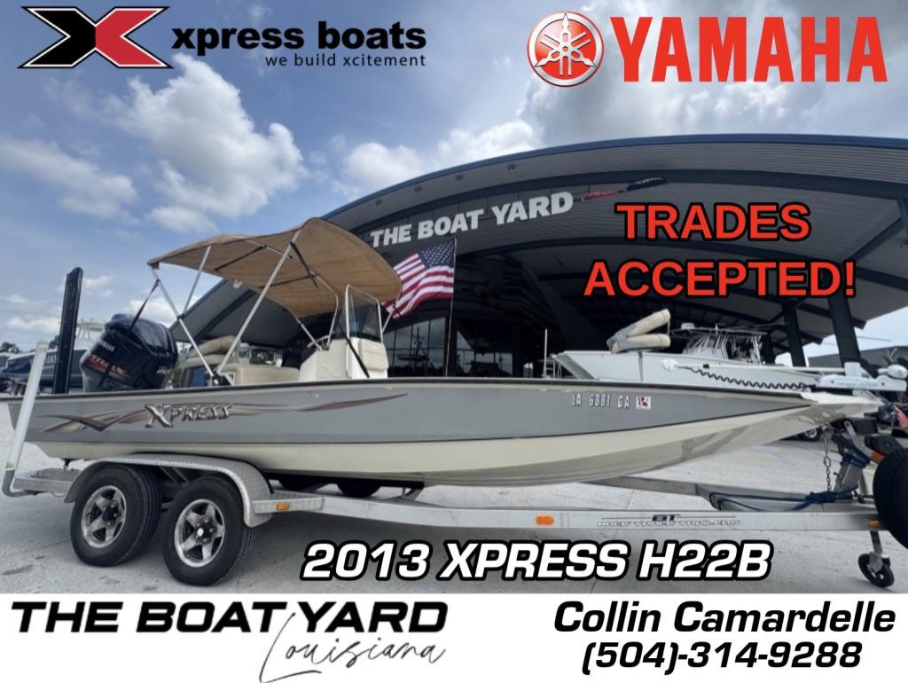 2013 Xpress Hyper-Lift Bay Series H22B boat at The Boat Yard, trades accepted.