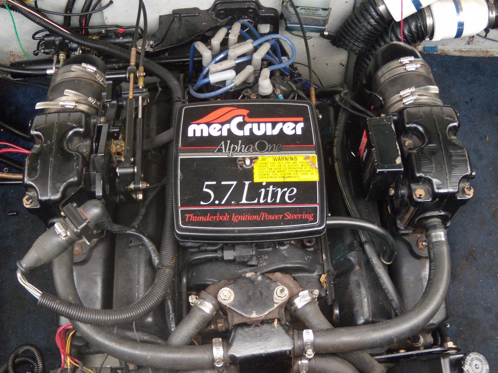 Engine of 1989 Chaparral 2300 SX Sport with MerCruiser 5.7 Litre Alpha One.