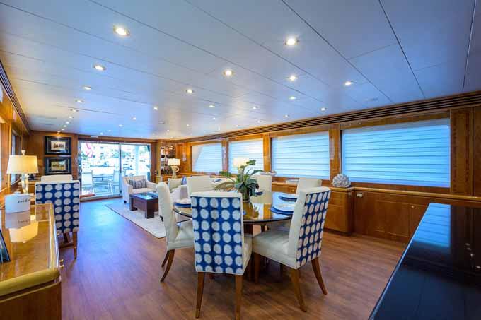 Next Chapter Yacht Photos Pics Dining Looking Aft
