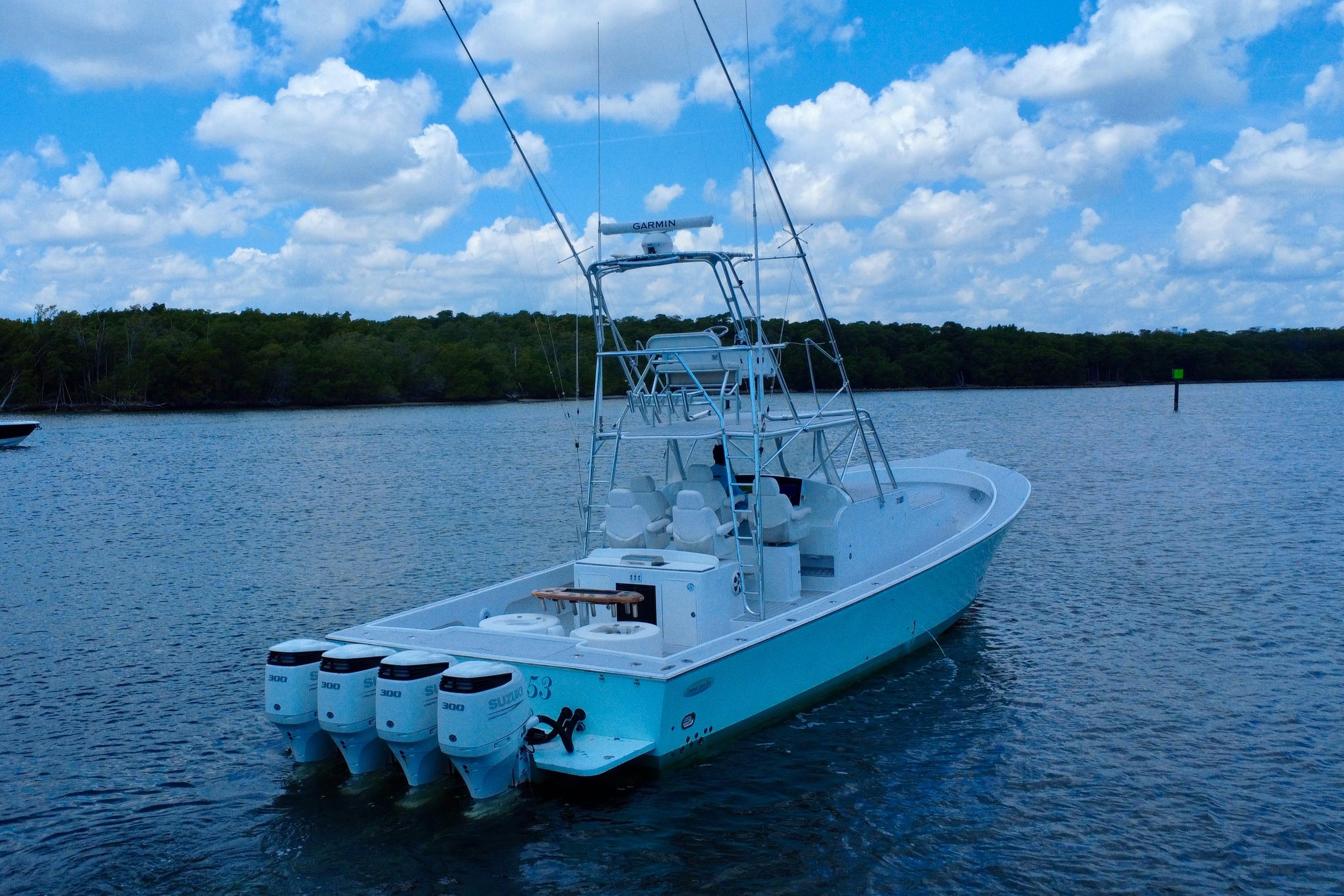 Chesapeake-53 Center Console 2017-Highly Migratory FL-US-2017 Chesapeake 53 Center Console boat on water under blue sky.-9795522 | Thumbnail