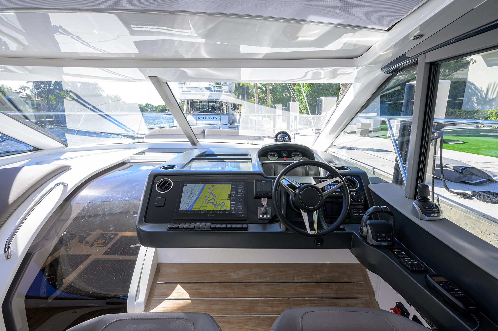 Princess V50 TraSeas - Helm Deck Seating and Electronics