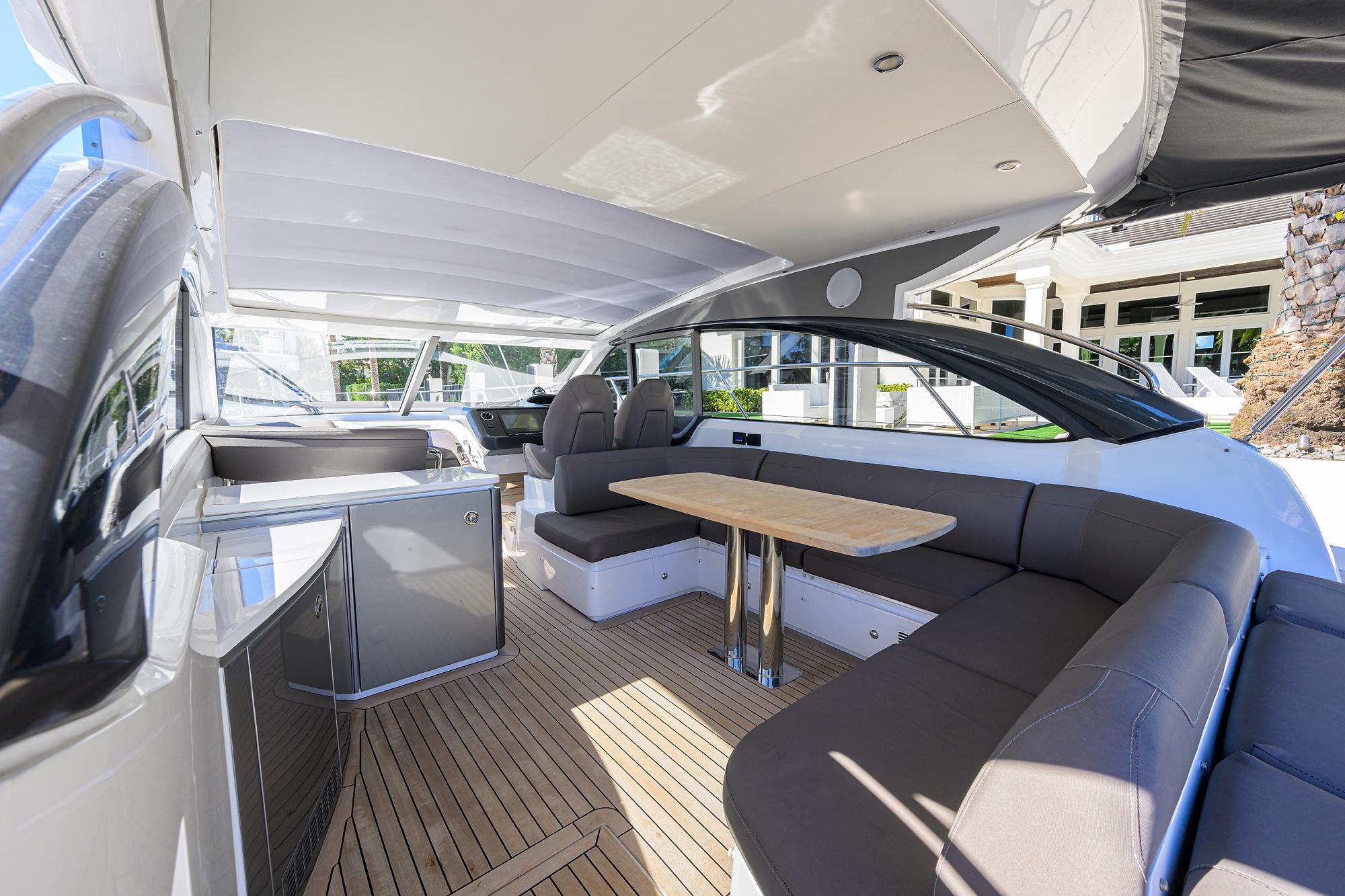 Princess V50 TraSeas - Aft Deck Seating and Table