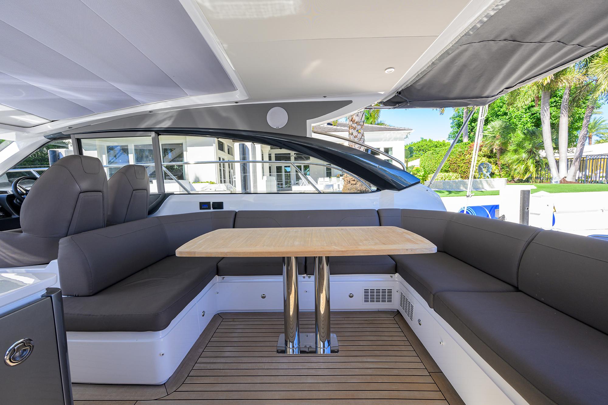 Princess V50 TraSeas - Aft Deck Seating and Table