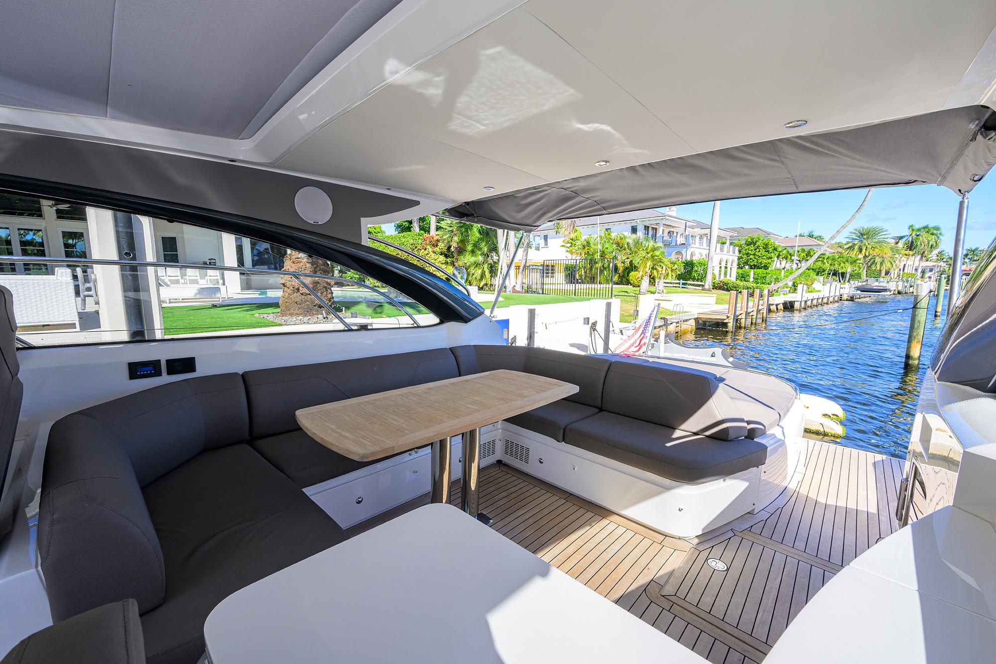 Princess V50 TraSeas - Aft Deck Seating and Table