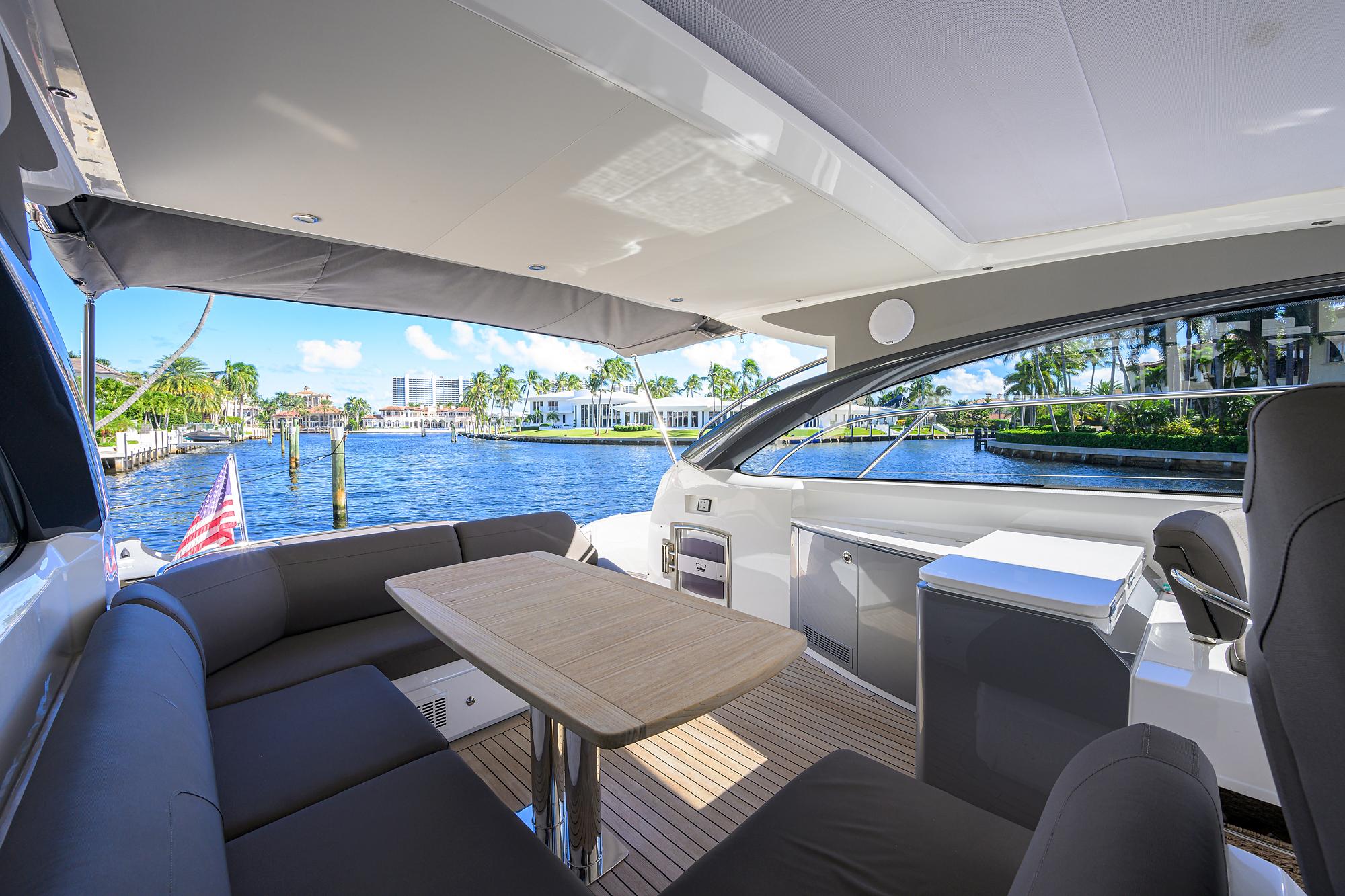 Princess V50 TraSeas - Aft Deck Seating and Table