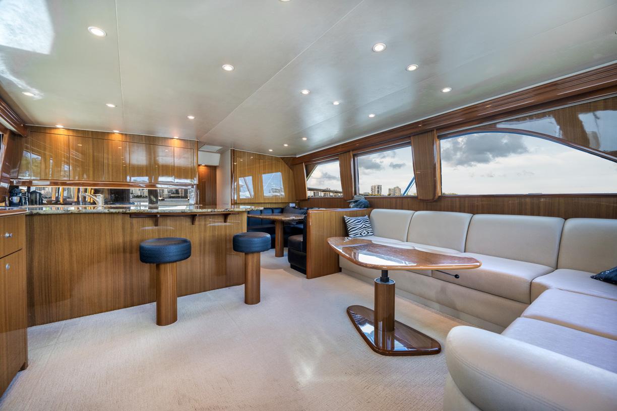 Viking 68 UNPLUGGED - Galley & Dinette View From Salon