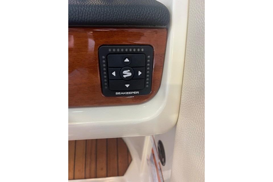 Control panel on 2024 Chris-Craft Launch 27 boat with Seakeeper stabilization system.