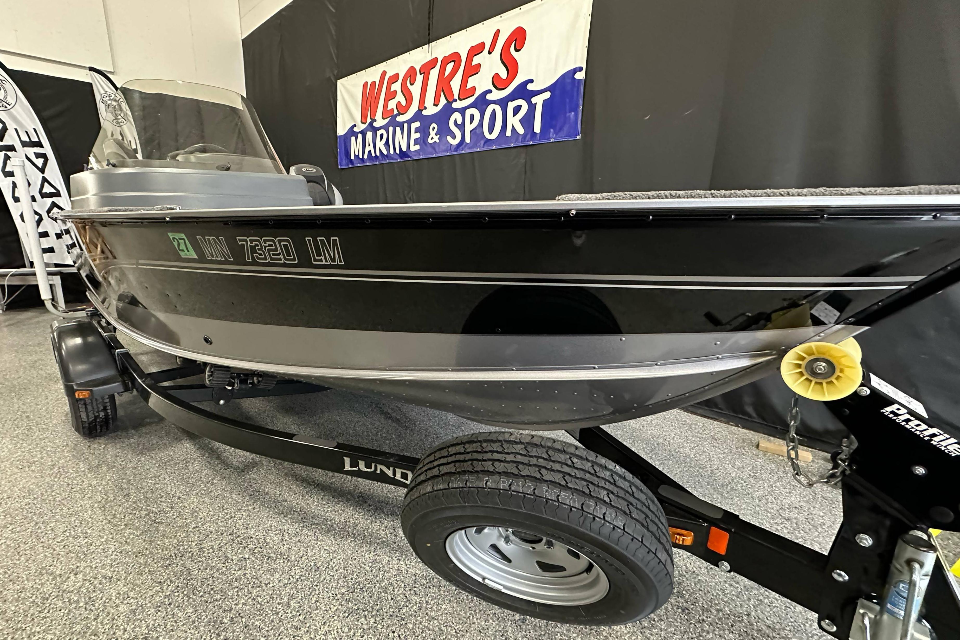 2017 Lund 1675 Impact SS boat on trailer at Westre's Marine & Sport.