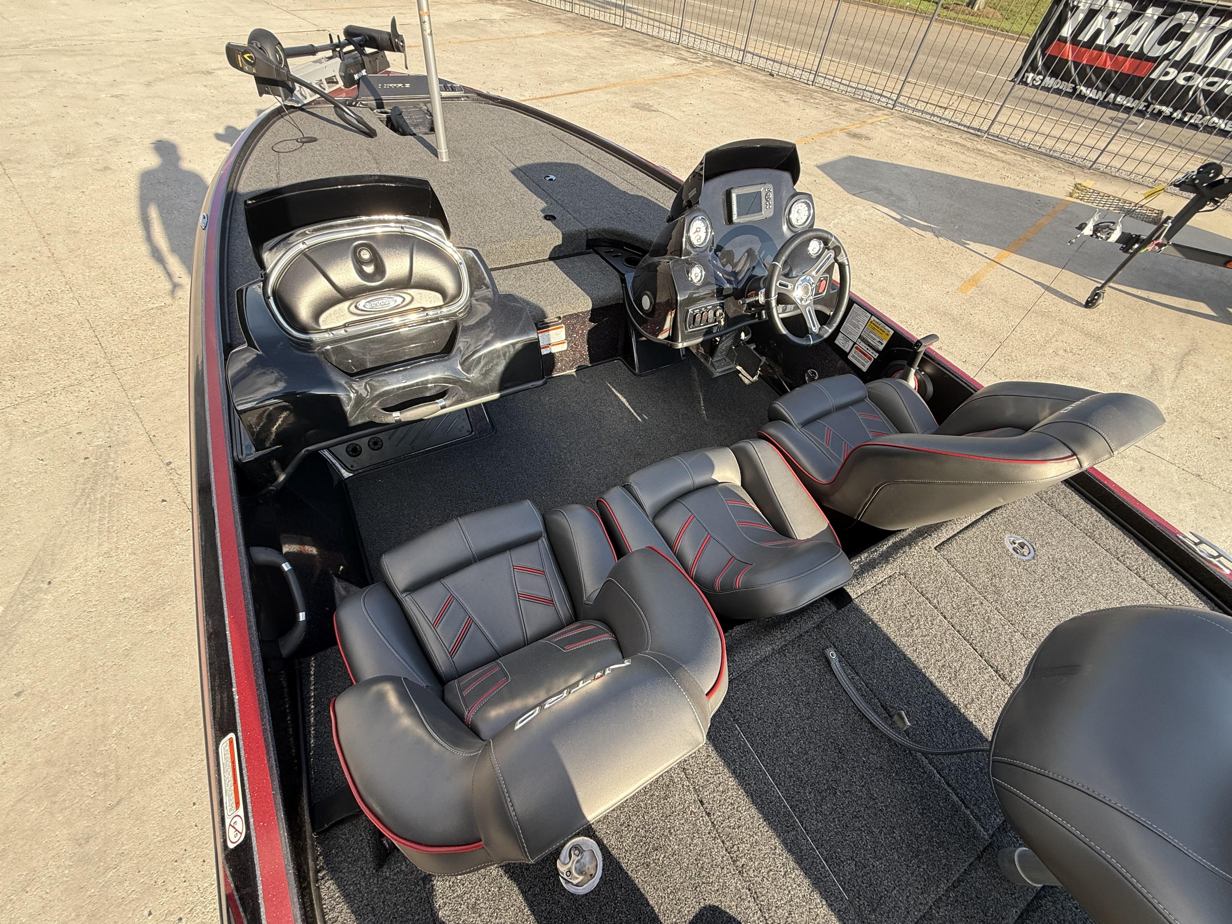 2019 Nitro Z18 DC boat interior with sleek seating and modern dashboard controls.