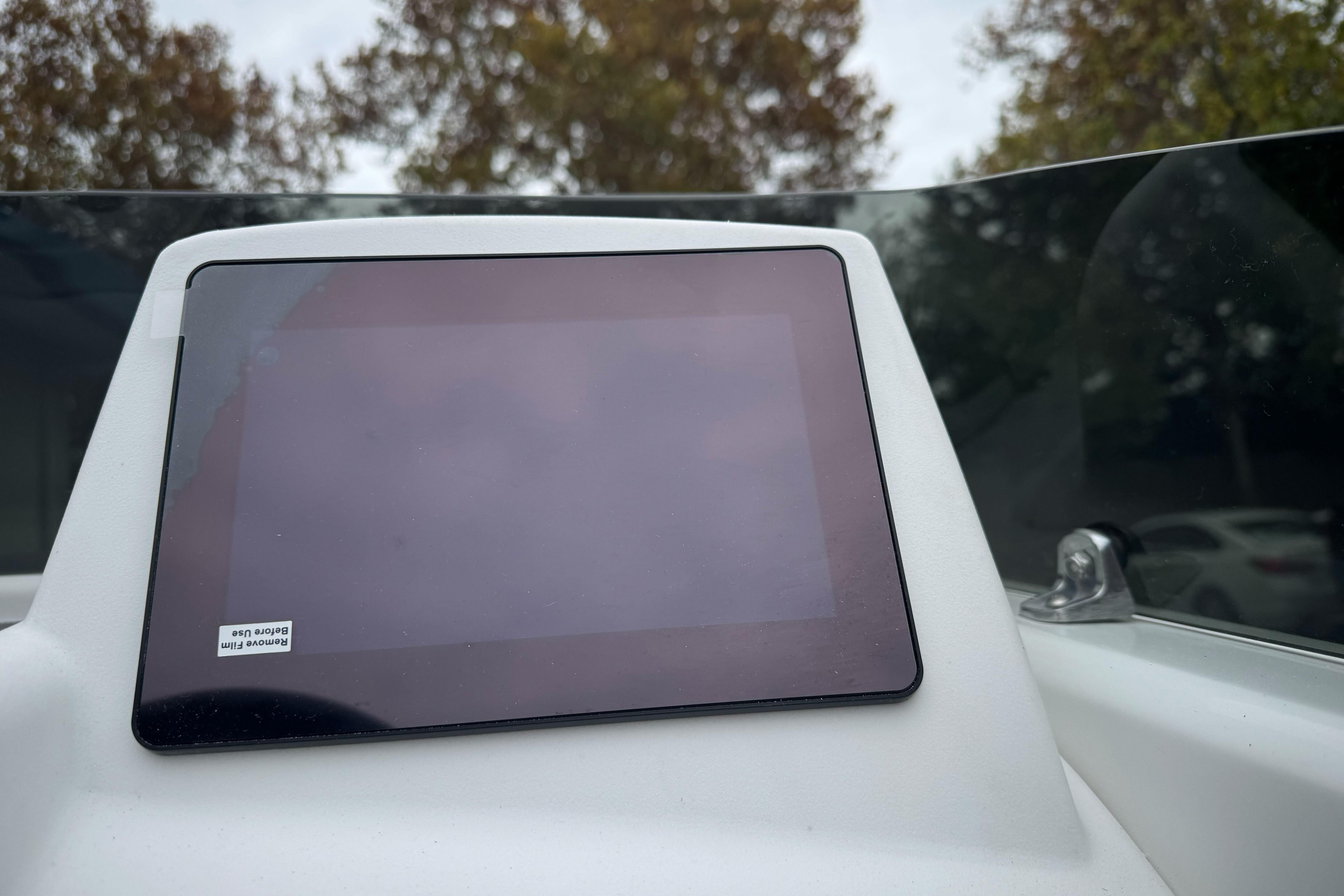 Dashboard of 2026 Tahoe T18 boat with touchscreen display.