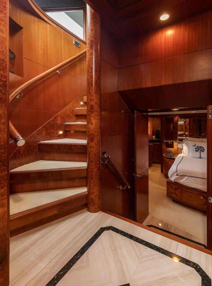 Stairwell from Pilothouse to Owner/Guest Staterooms