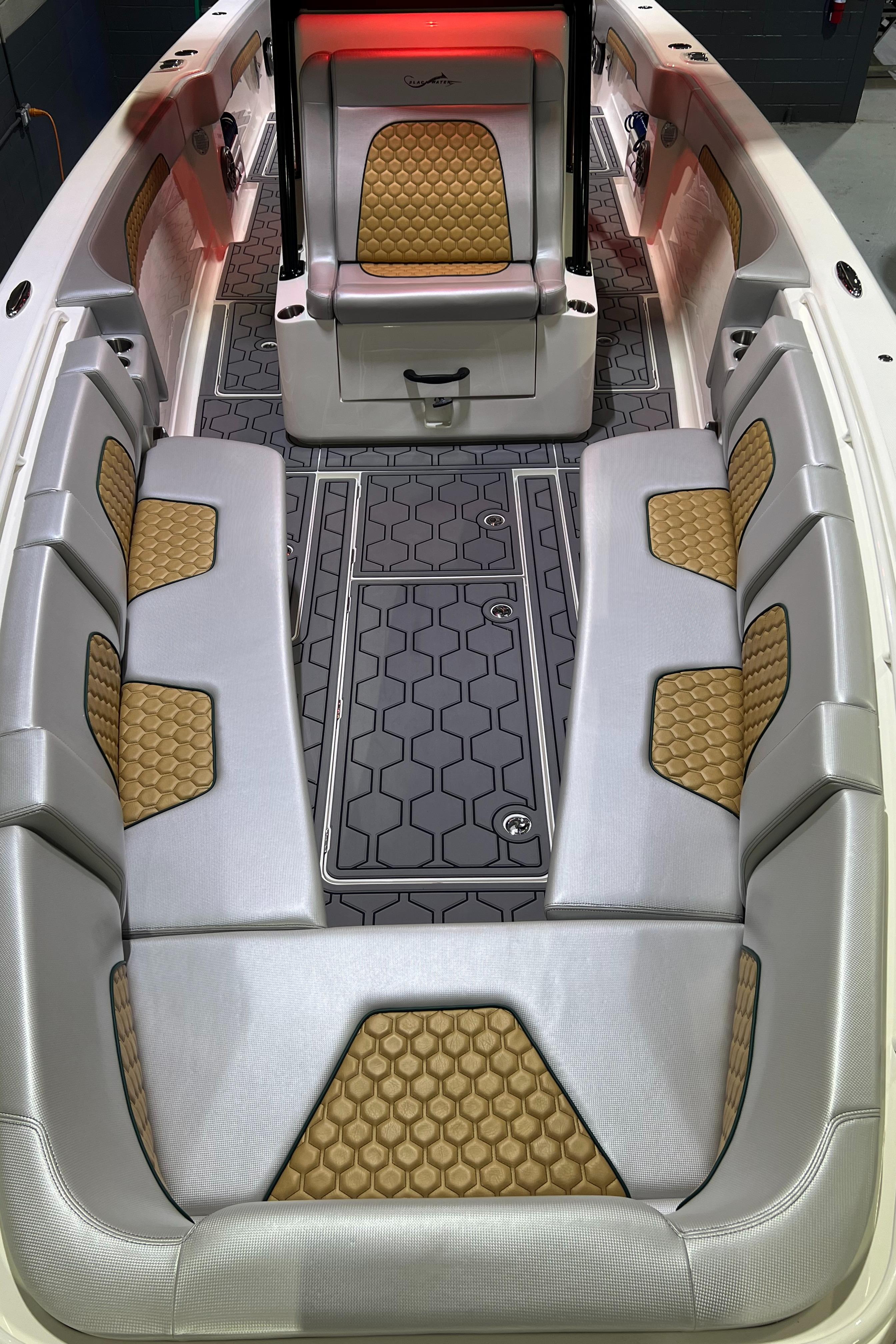 Blackwater-36 Sport 2022 -MI-US-2022 Blackwater 36 Sport boat interior with cushioned seating and modern design.-8355779 | Thumbnail
