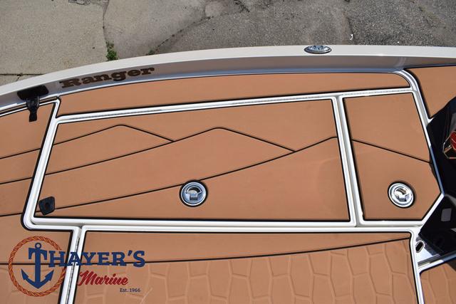 2025 Ranger Z520R Cup-Equipped boat deck with Thayer's Marine logo.