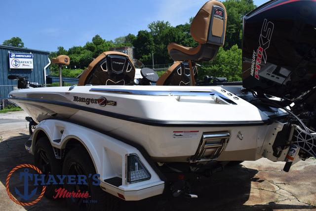 2025 Ranger Z520R Cup-Equipped boat, white exterior, dual seats, displayed at Thayer's Marine.