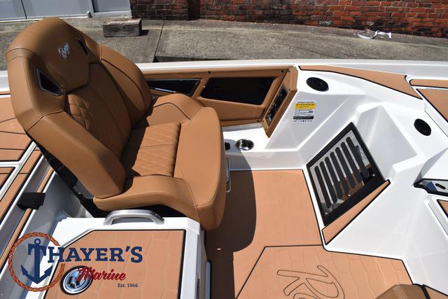 2025 Ranger Z520R Cup-Equipped boat interior with tan seating and modern design.