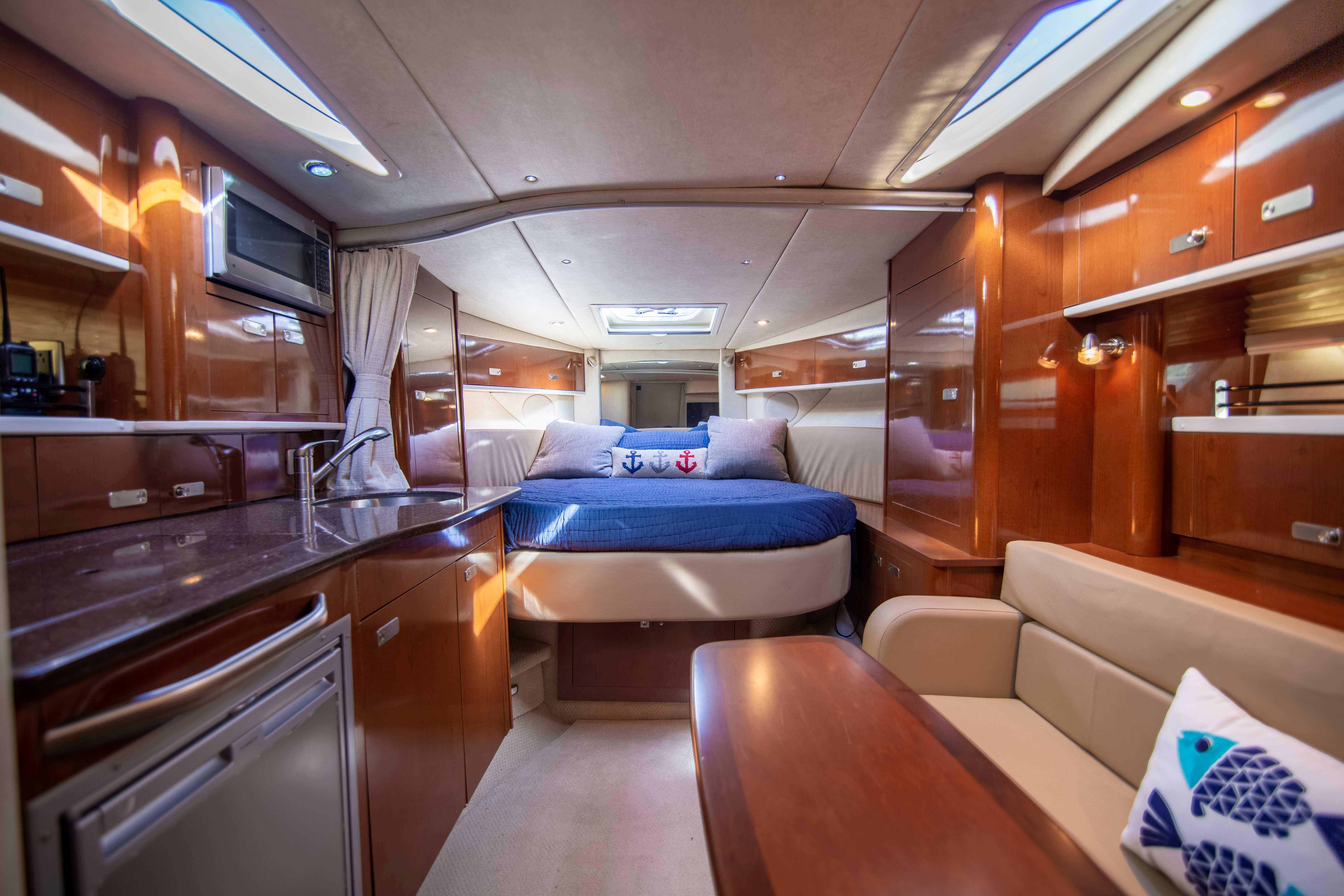 Sea Ray 350 - Bella's Joy - Interior Cabin, Settee, and Forward Berth