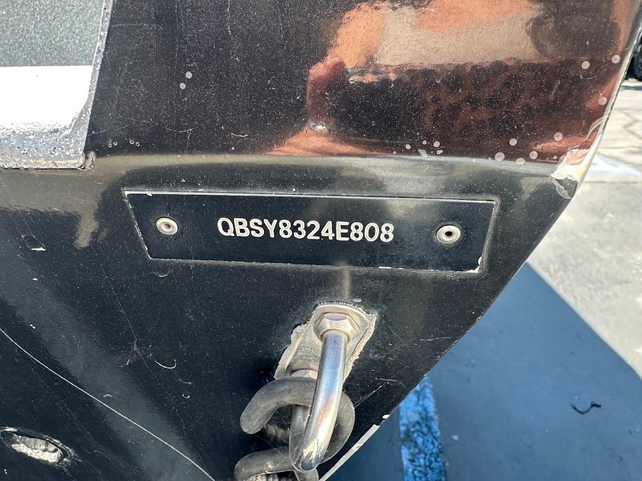 Hull identification number on a 2008 Jetcraft 1925 Adventurer boat.