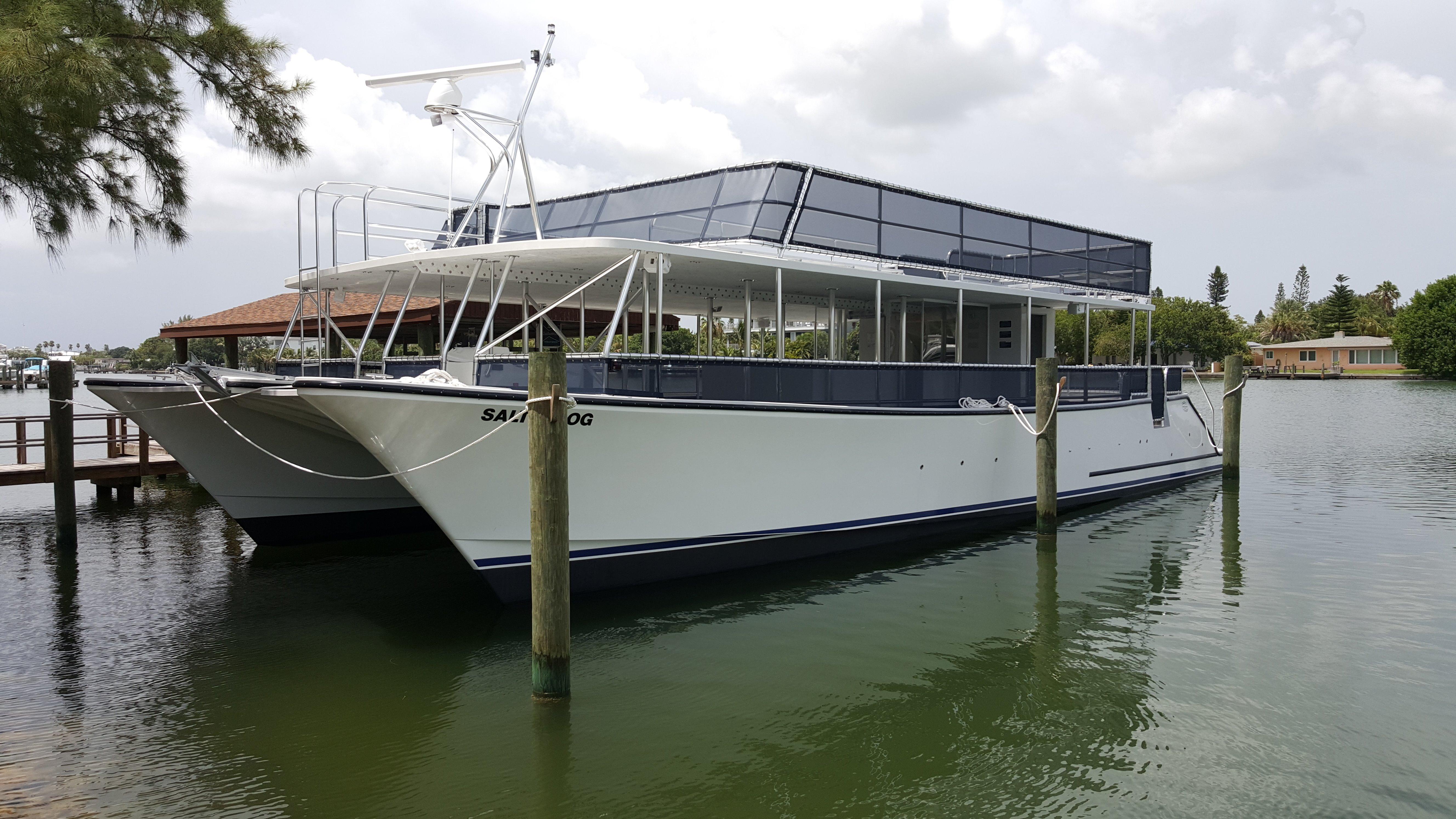 open deck catamaran for sale