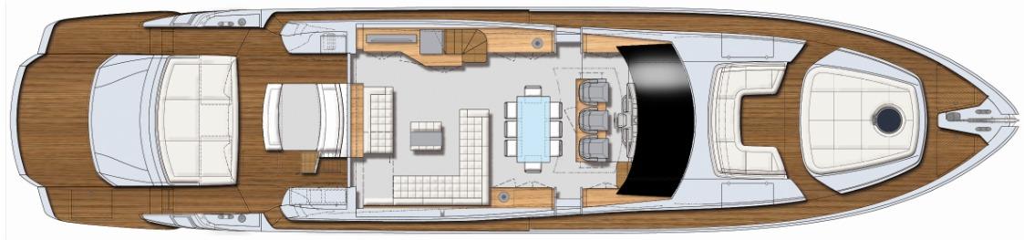 Manufacturer Provided Image: Pershing 82 Upper Deck Layout Plan