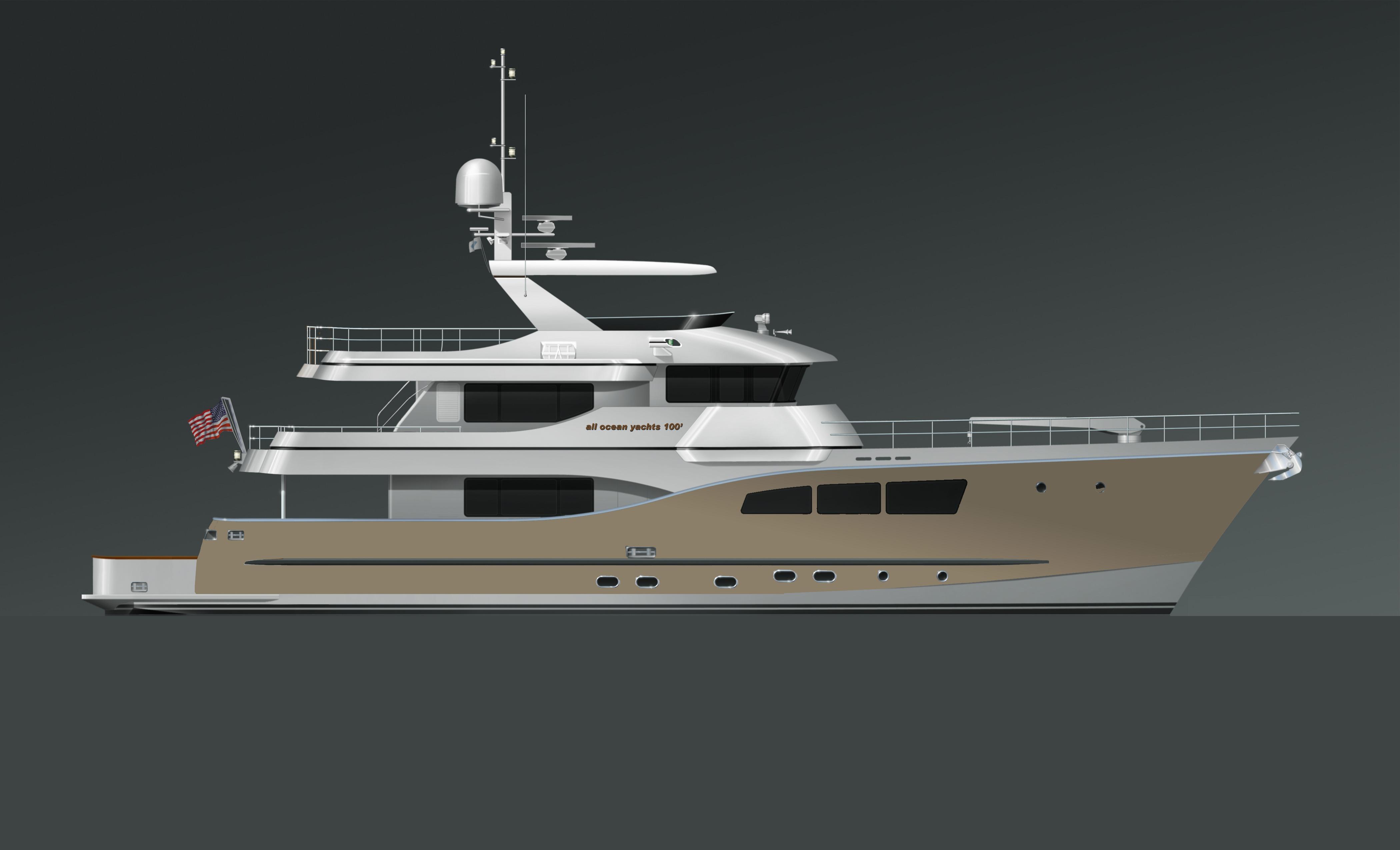 All Ocean Yachts 100' Steel Or Fiberglass Yacht for Sale