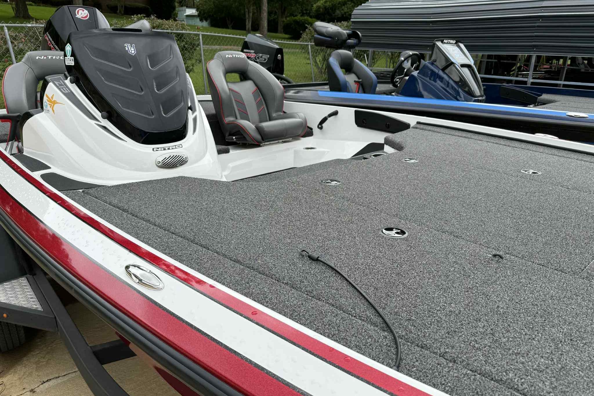 2019 Nitro Z19 Pro boat with spacious deck and sleek seating design.