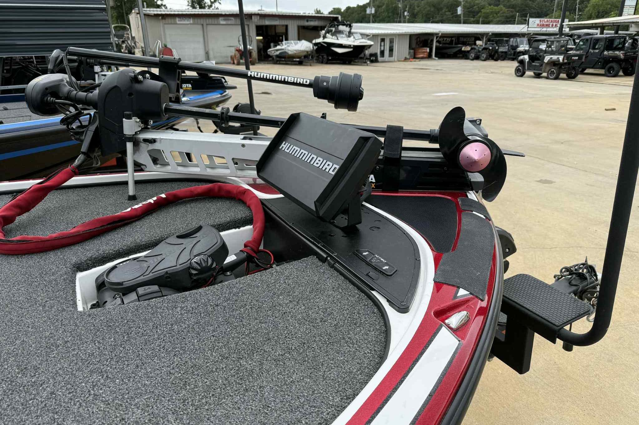 2019 Nitro Z19 Pro boat with Humminbird electronics and trolling motor setup.
