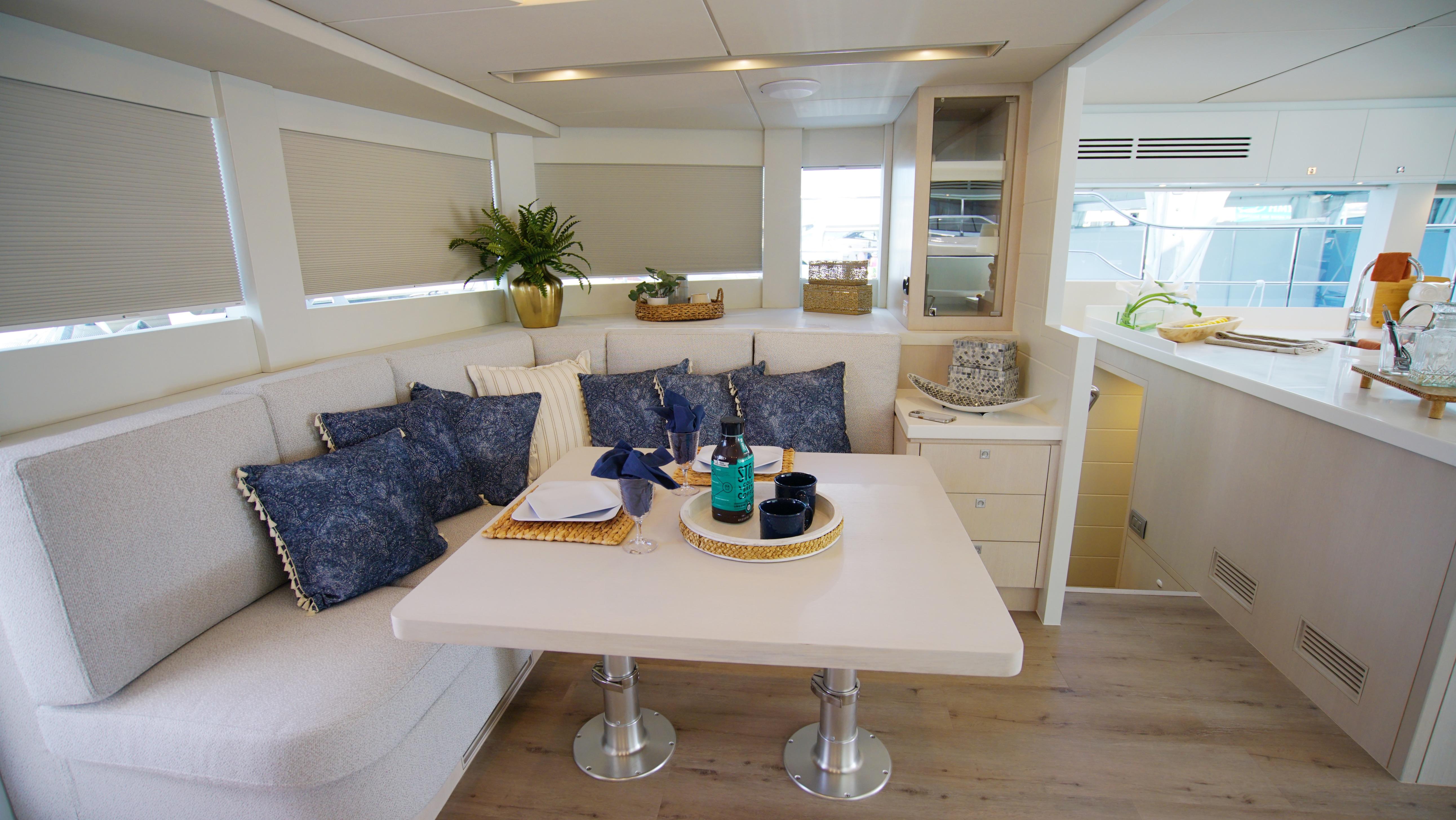 Two Oceans-555  008 2025 -FL-US-Luxurious interior of Two Oceans 555  008 yacht, featuring elegant dining area, 2025 model.-9676126 | Thumbnail